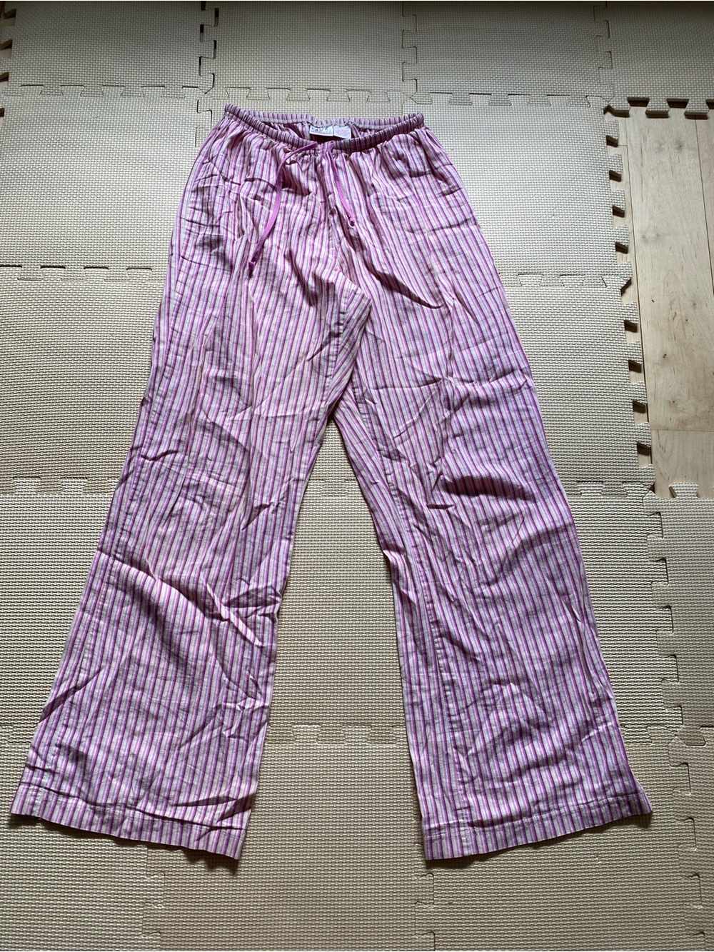 Xhilaration Pink White Striped Lounge Pants Size Small S Drawstring Pajama